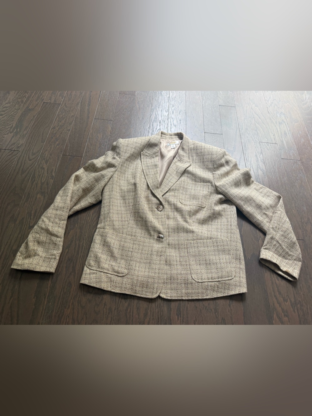 Talbots Women's Neutral Tweed Pea Coat - Beige Mix